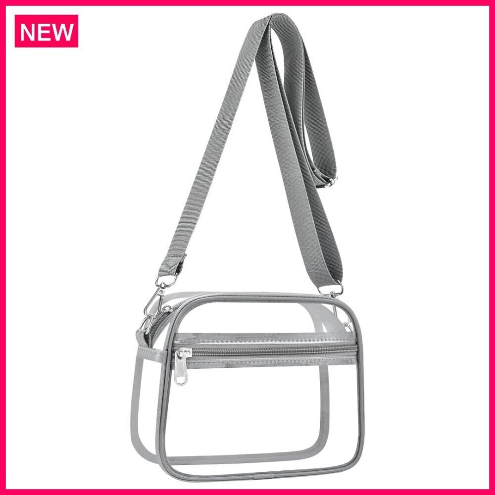Clear Stadium Approved Crossbody Bag with Adjustable Strap for Events
